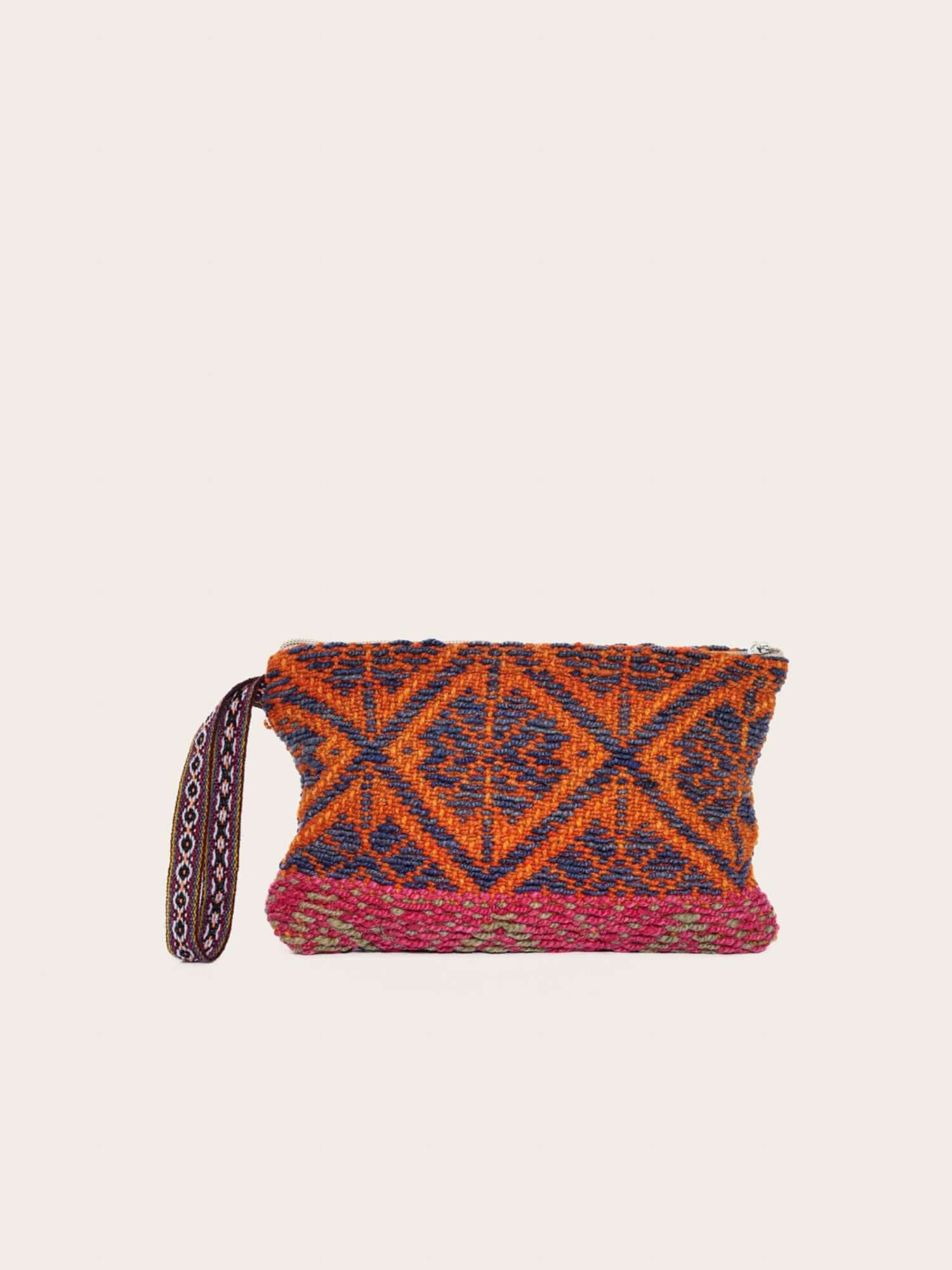 Manta Clutch - Orange, Fuchsia & Navy