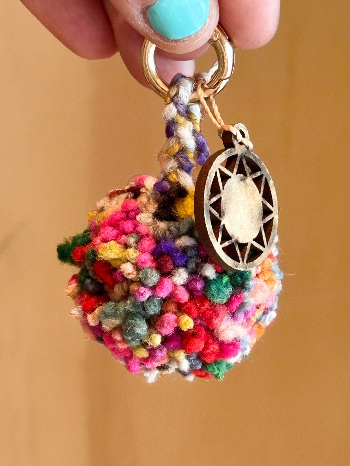 Wool Pom Pom Bag Charm