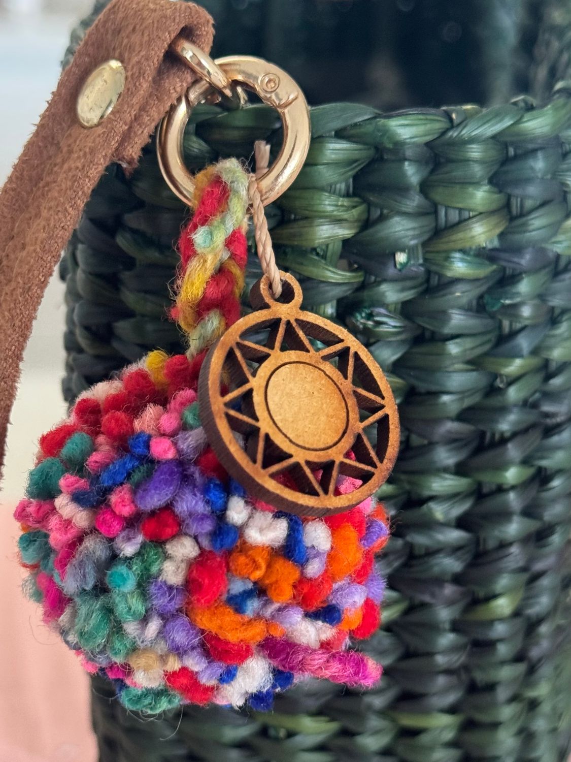 Wool Pom Pom Bag Charm