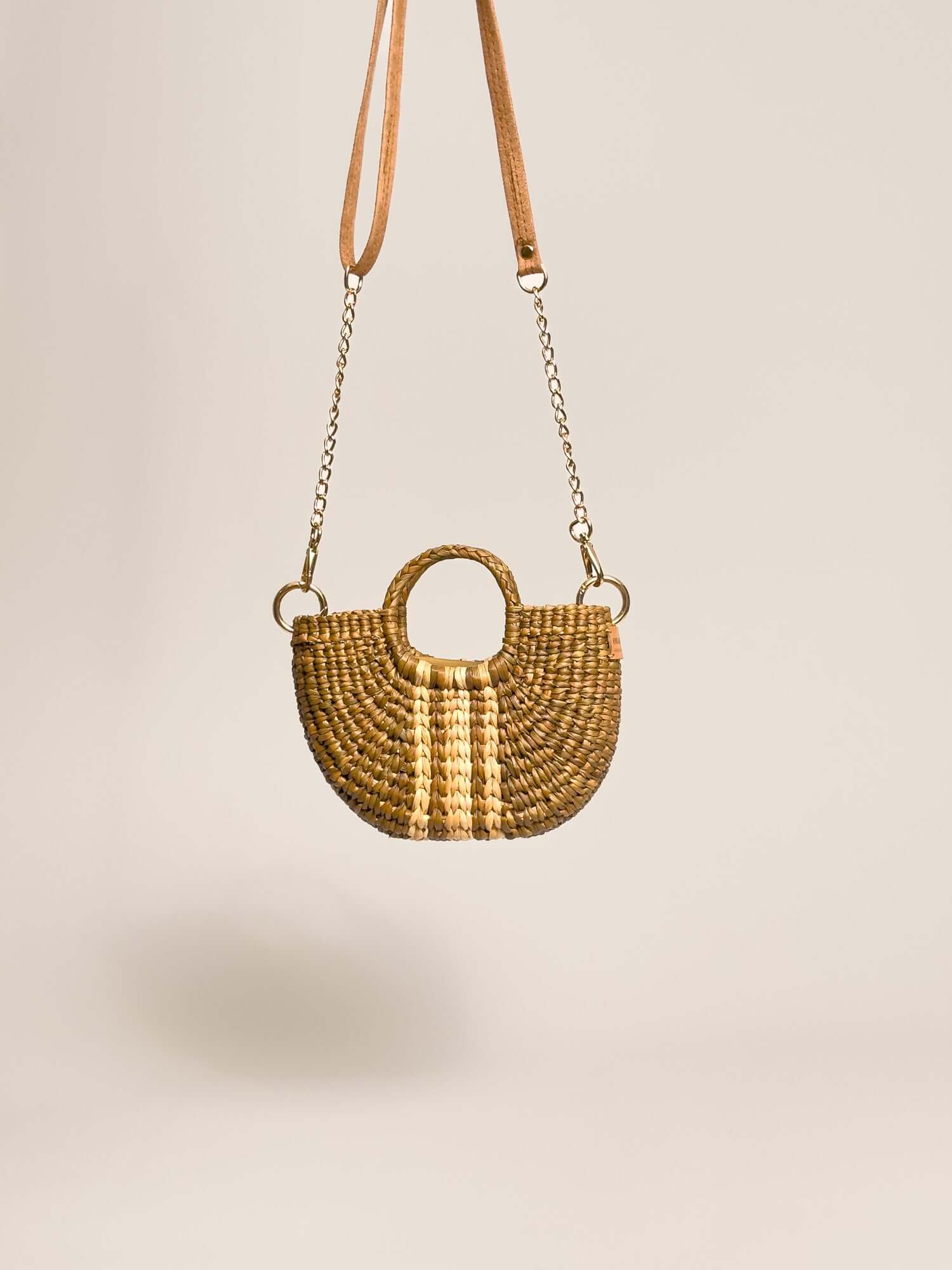 Orange Inca everyday mini bag w removalble straps | Striped Sage Green