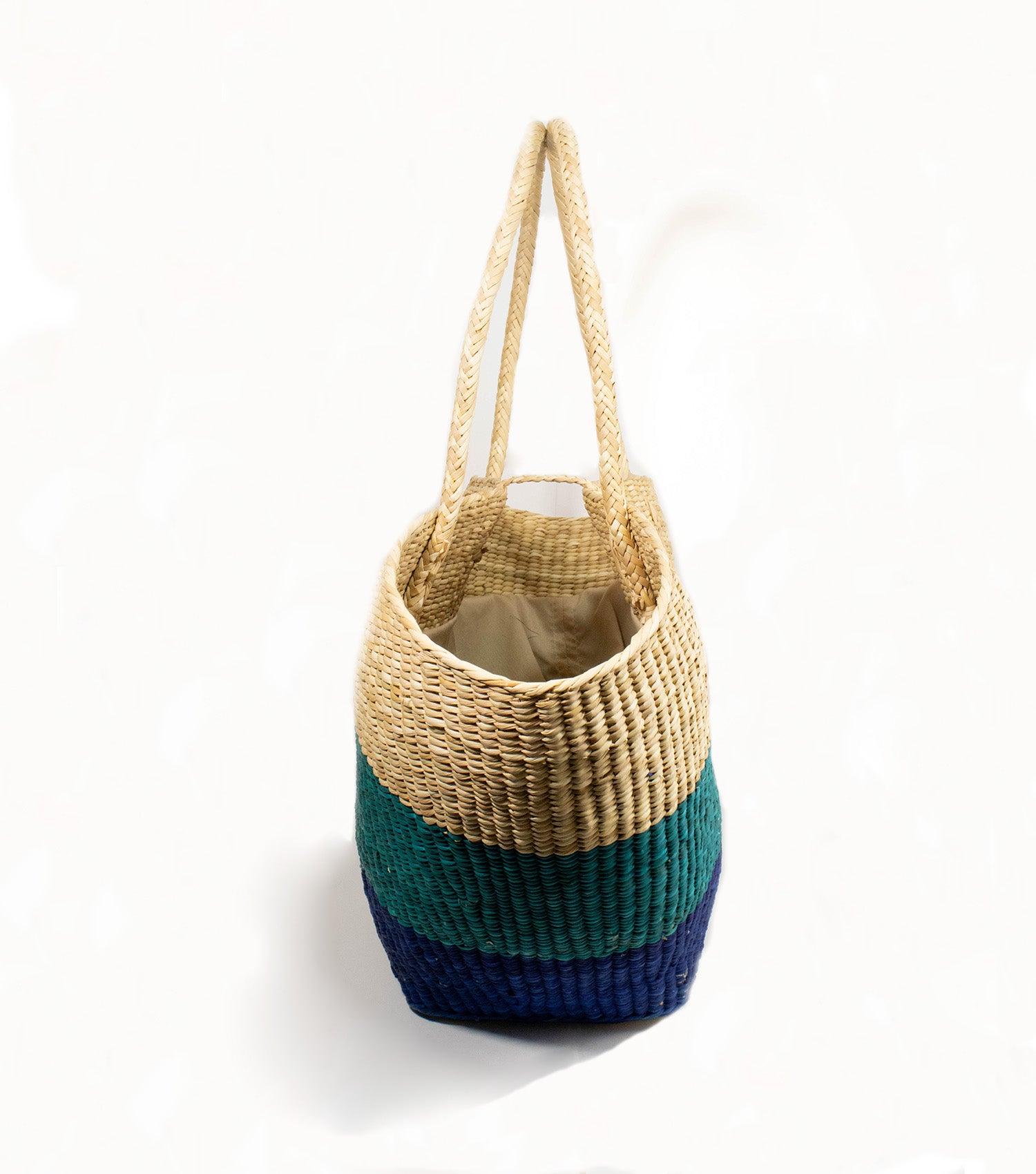 Side view Playa Tote - sustainable market bag | Blue, Turquoise Gradient