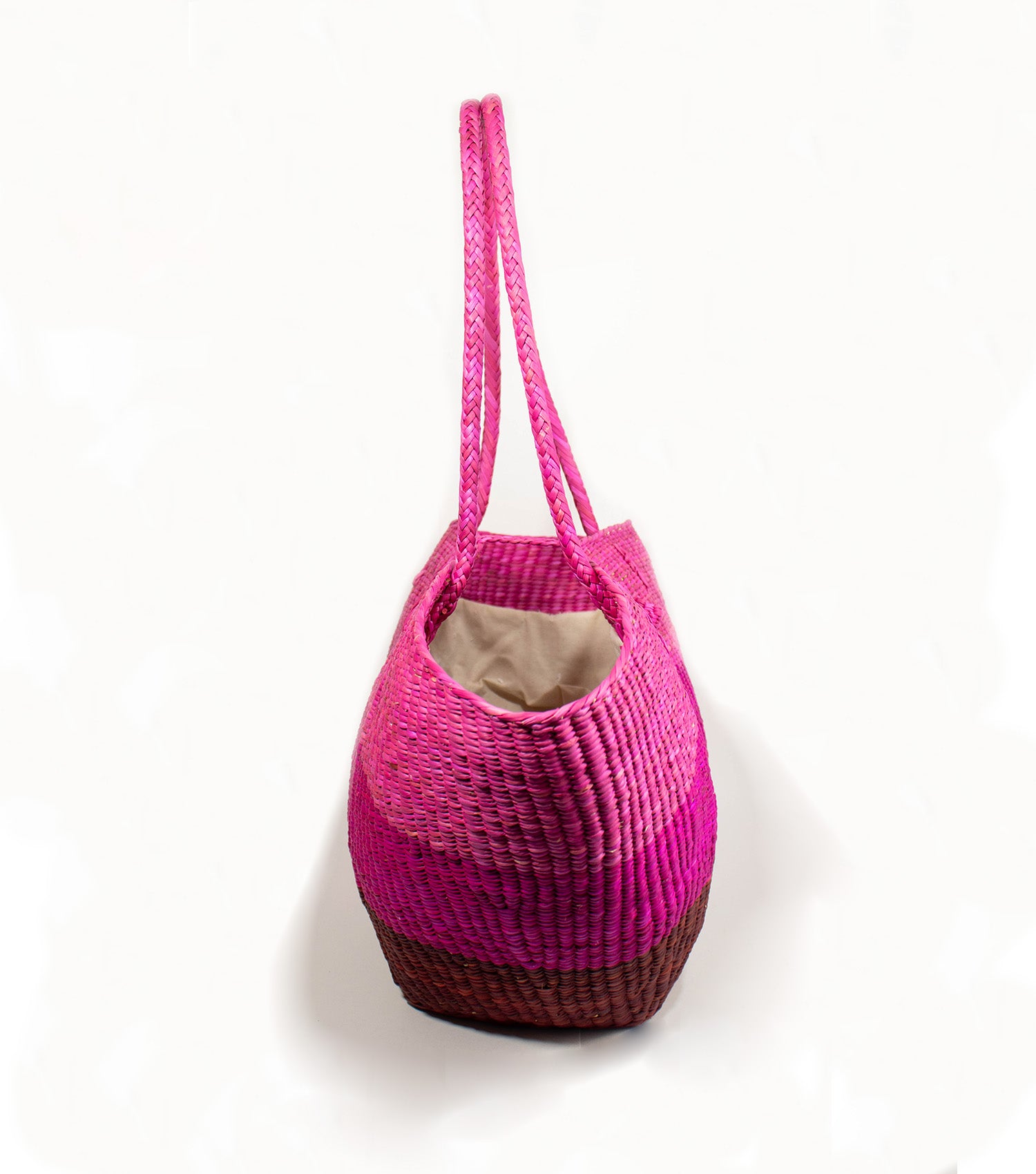 Side view Playa Tote - Poolside Bag | Burgundy Maroon, Vibrant Pink Fuchsia Gradient