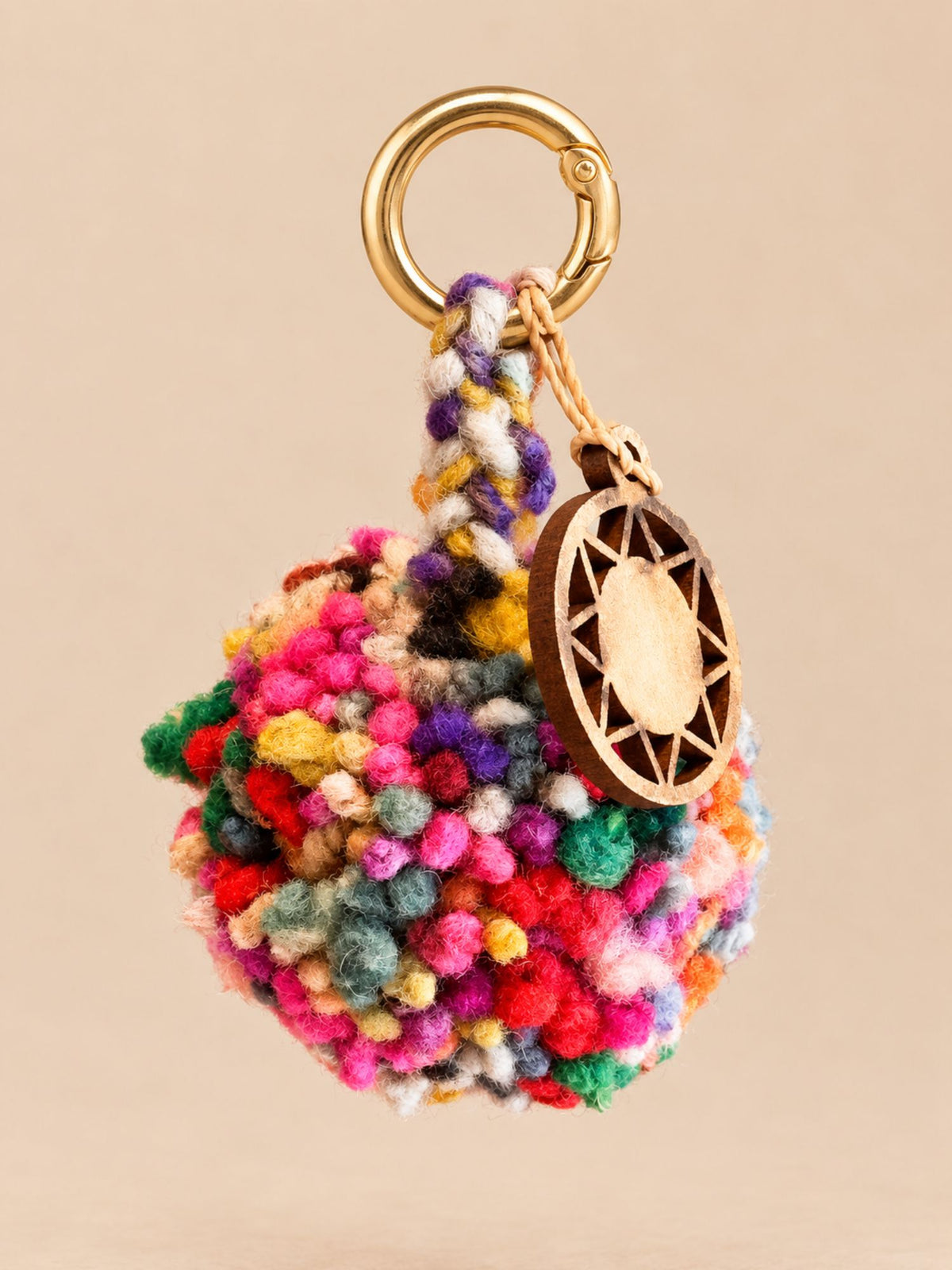 Wool Pom Pom Bag Charm