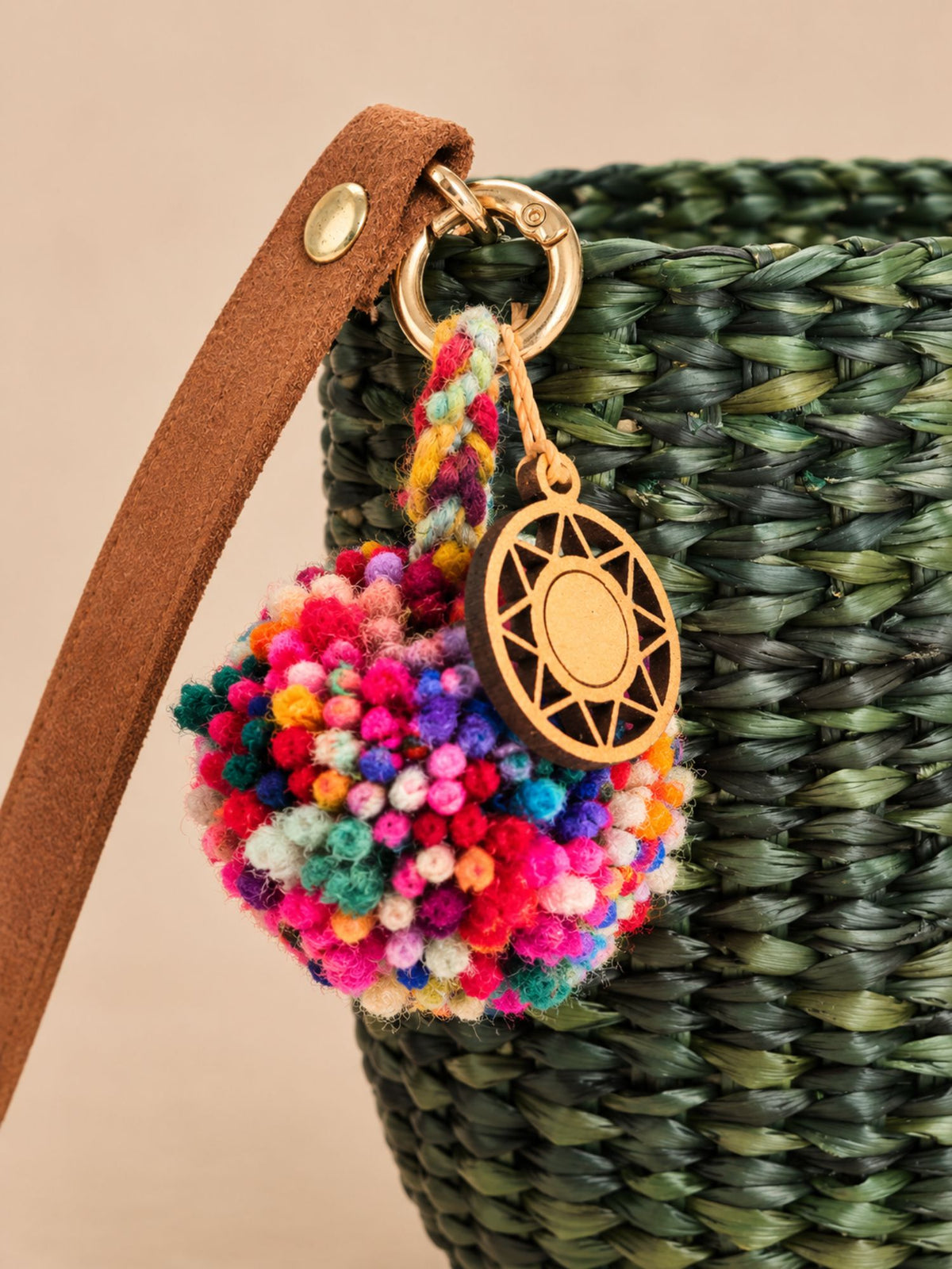 Wool Pom Pom Bag Charm