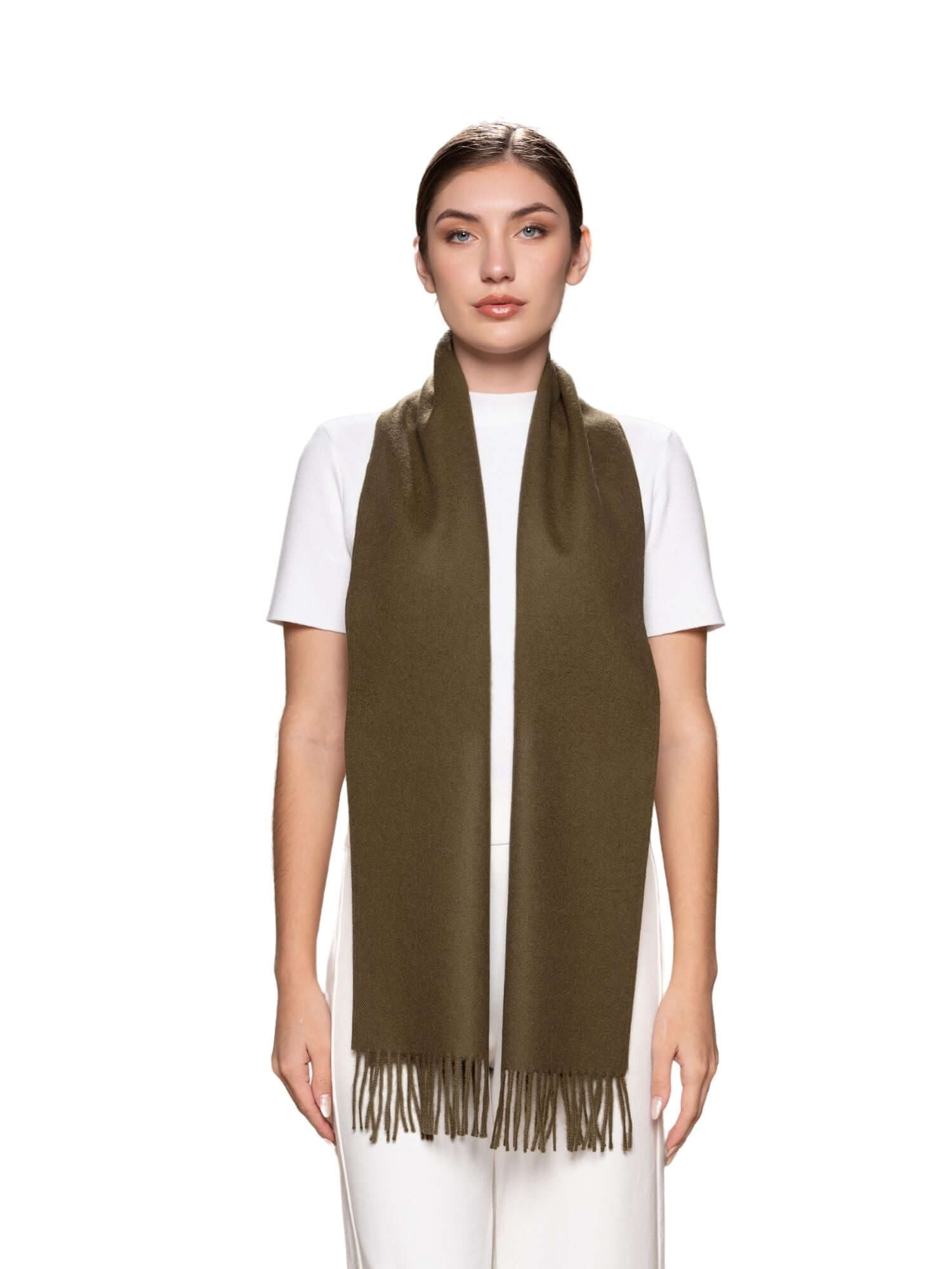 Softer than Cashmere Scarf - Embrace baby alpaca luxury in olive green