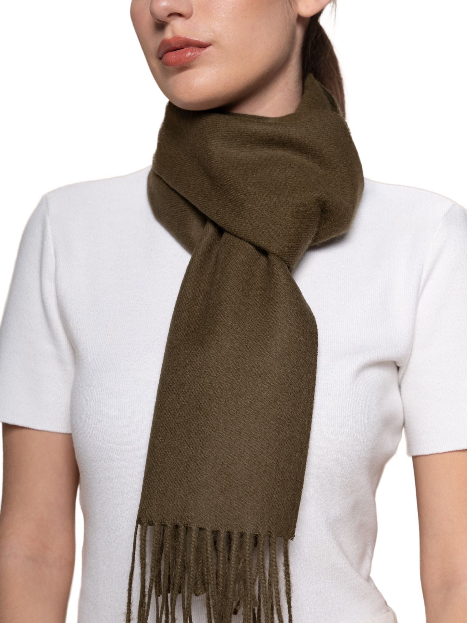 Baby alpaca wool scarf in olive green - Best scarf in Australia, Europe and the USA