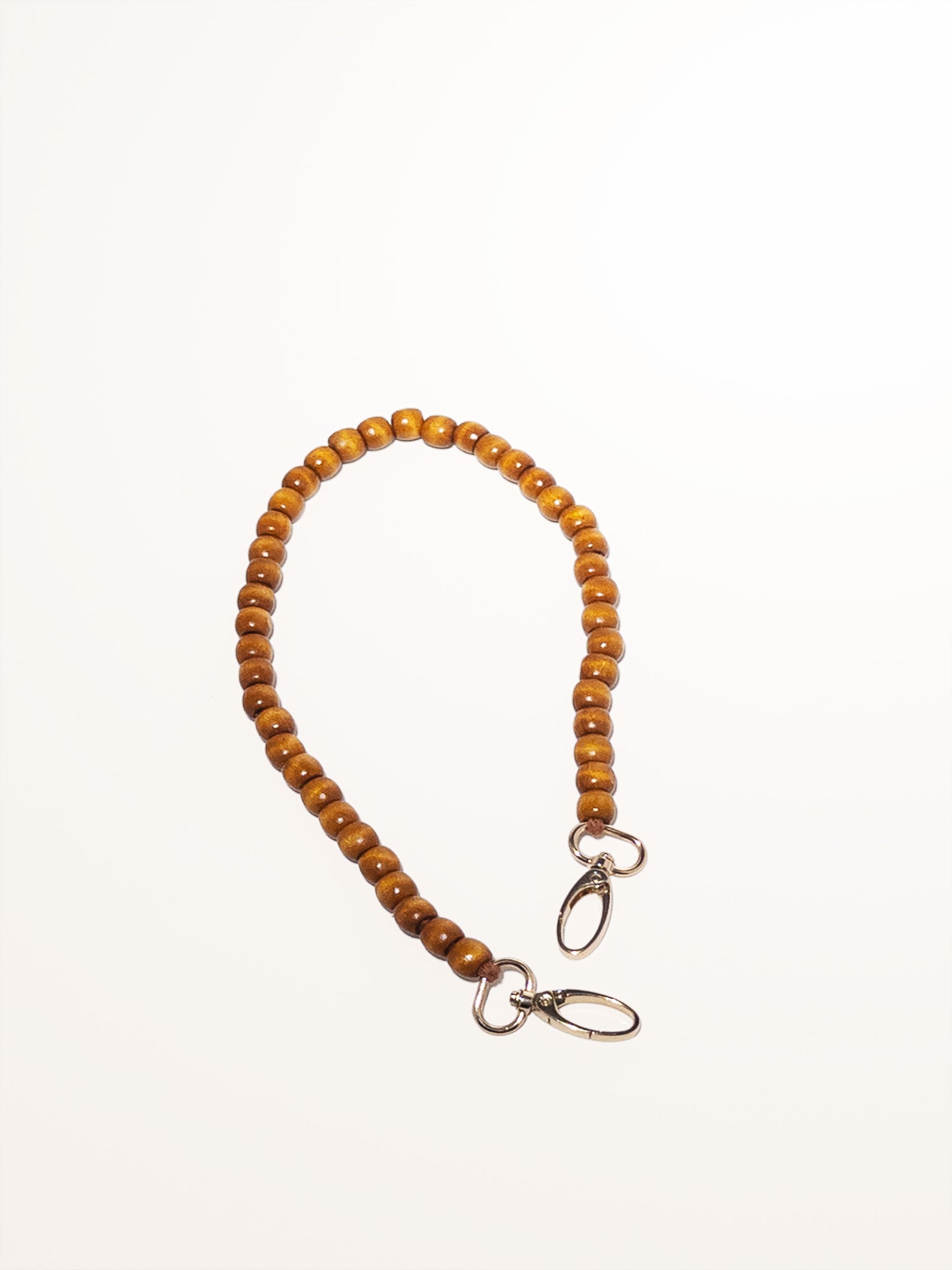 Wooden Beads Handbag Strap - Camel