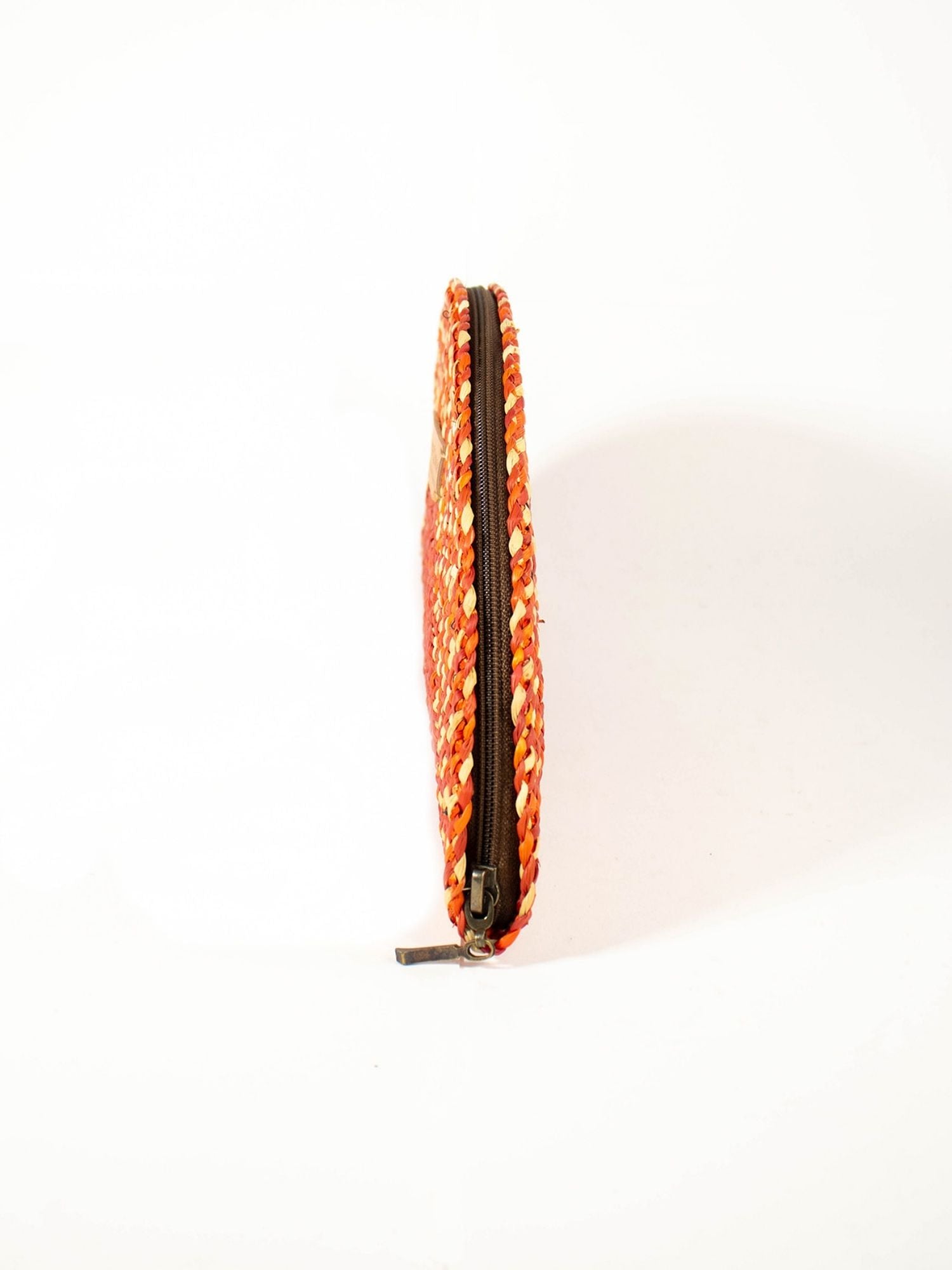 Flamenco Clutch – Orange showing fan silhouette and zip closure | Orange Inca
