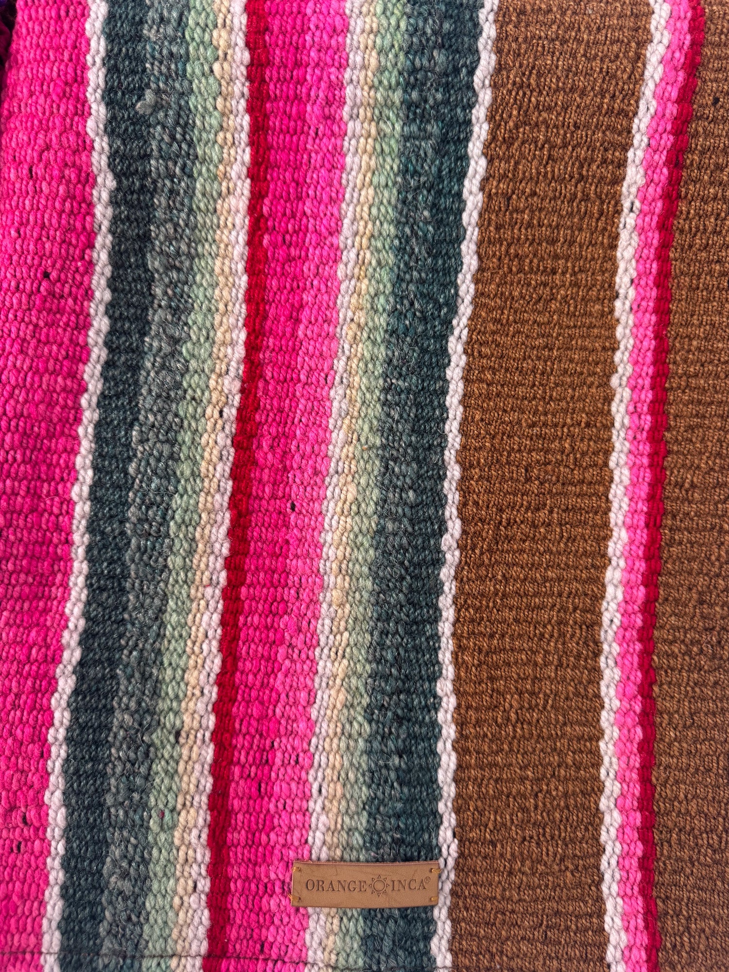 Manta Fringe Clutch - Browns, Fuchsia and Greens