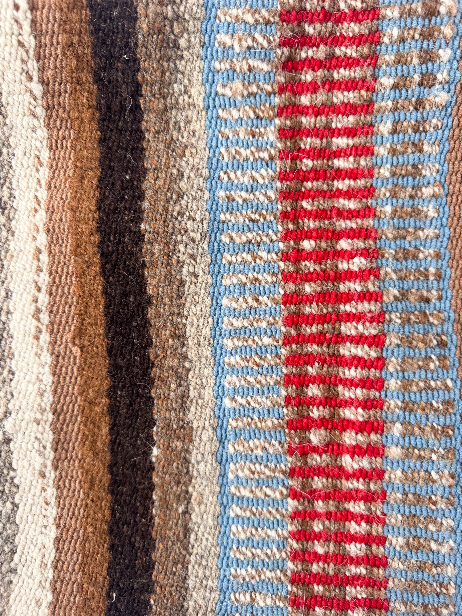 Manta Fringe Clutch - Brown, Blue and Red