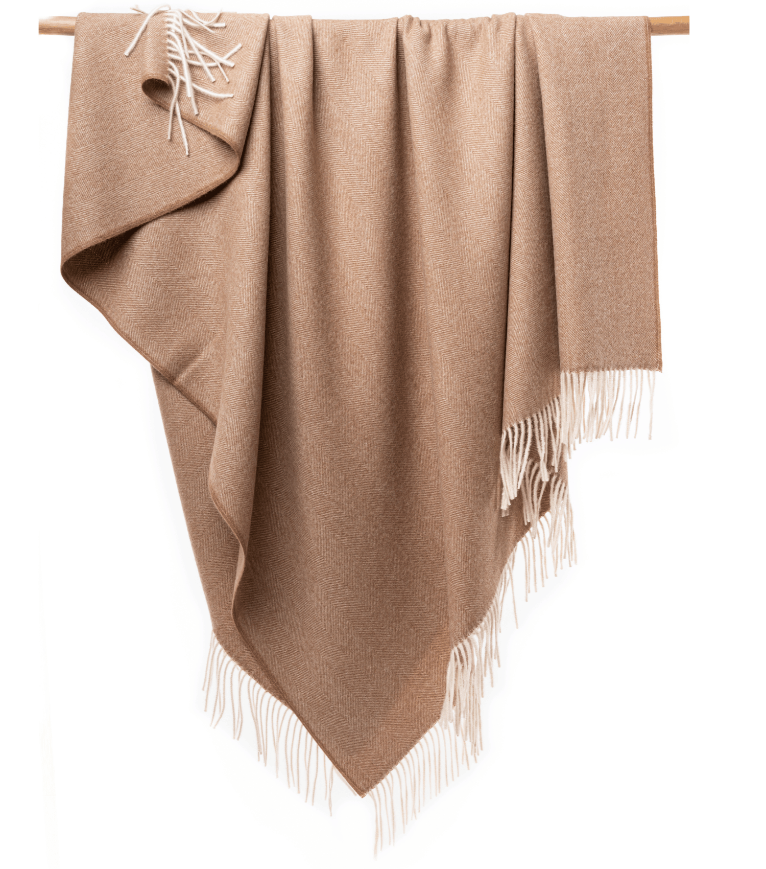 Peruvian made alpaca wool throw in herringbone camel - softer than cashmere luxury blanket handcrafted in Peru with premium sustainable wool