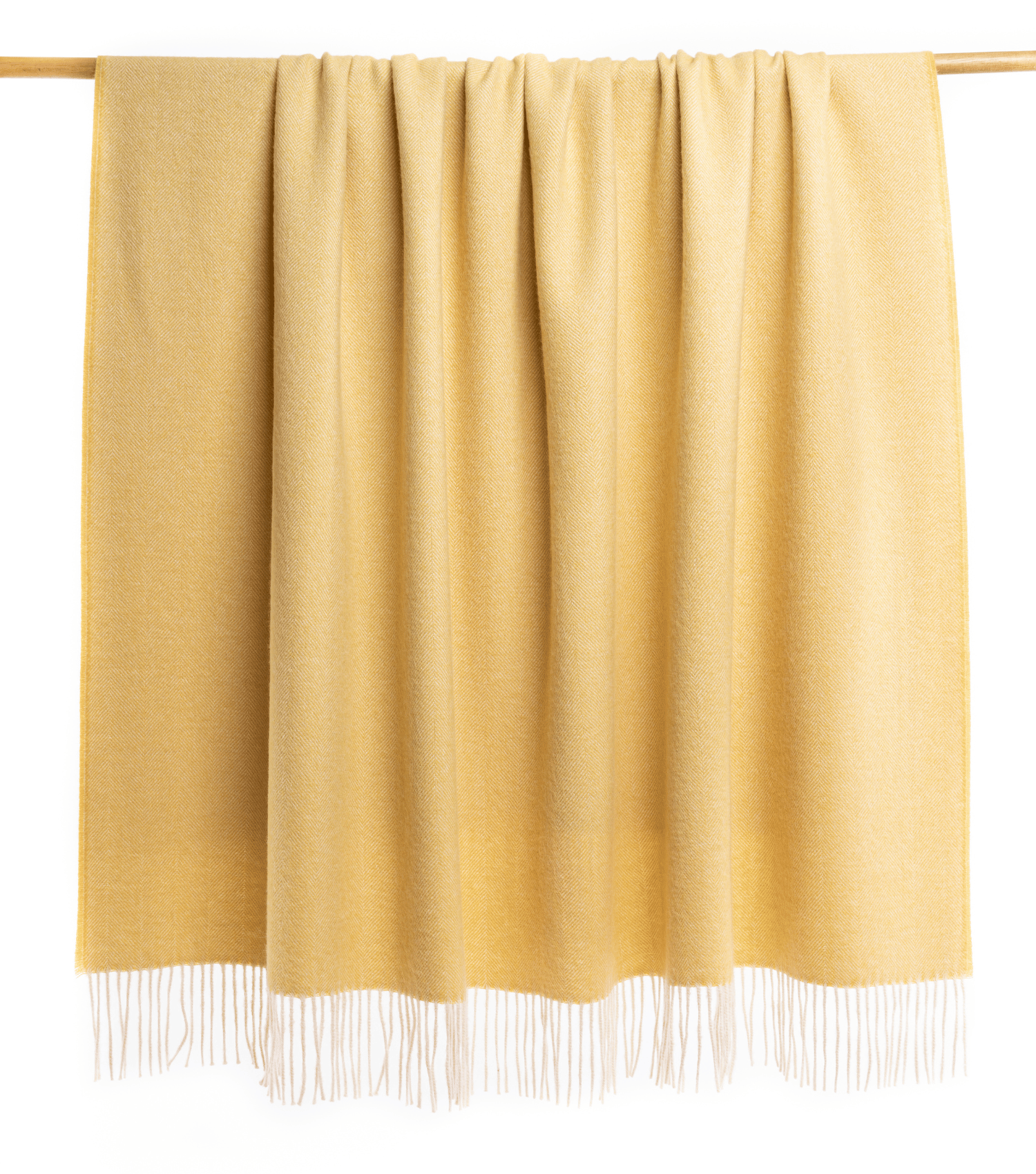 Herringbone Throw, Baby Alpaca - Yellow