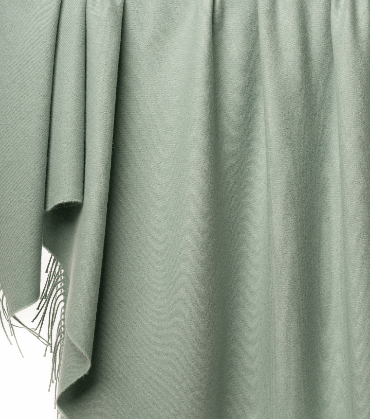 Premium classic alpaca wool throw blanket in pastel green - luxury sustainable throw